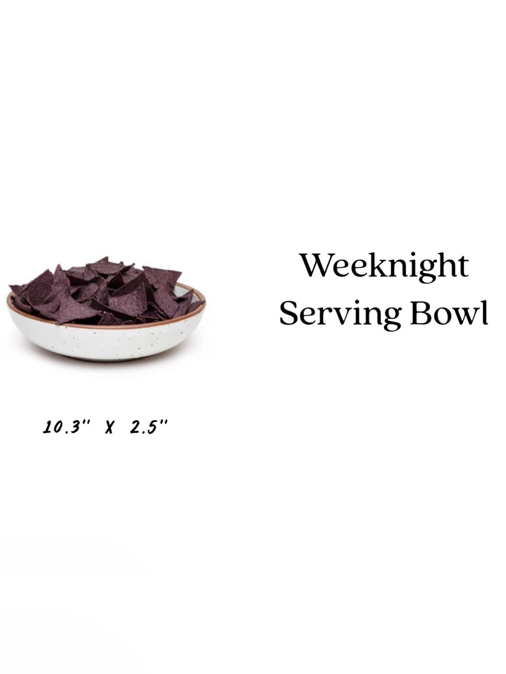 Easy Food Weeknight Coupe Ceramic Serving Bowl in White with Brown Rim